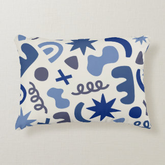 Geometric Accent Pillow –Chic Blue Abstract Design