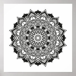 Geometric Adult Colouring Mandala Poster