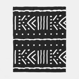 Geometric African Mud Cloth Tribal Giftwrap Fleece Blanket