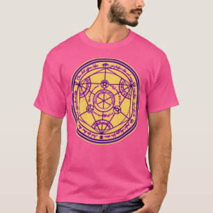 Geometric Alchemy Sacred Symbols Purple and Yellow T-Shirt