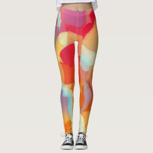 Geometric and Curves Colorful Art Leggings