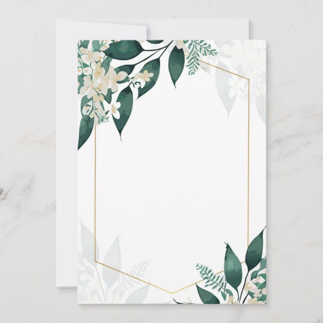 Geometric and Flowers Invitation (Front)