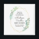 Geometric and Greenery Baby Shower Party Favour Magnet<br><div class="desc">Available here:
http://www.zazzle.com/selectpartysupplies</div>