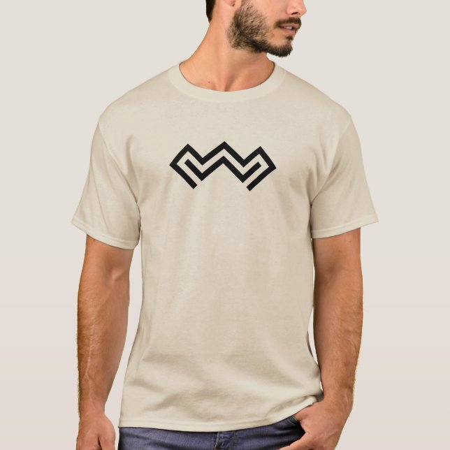 Geometric and Minimal Line Letter W Monogram T-Shirt (Front)