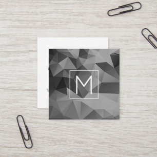 Geometric Angles Initial Grey Tones Modern Cool Square Business Card