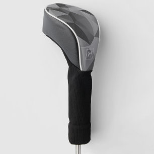 Geometric Angles Monogram INITIAL Grey Him Golf Head Cover