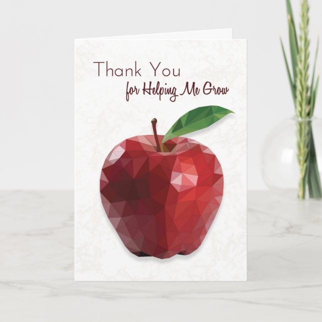 Geometric Apple Teacher Appreciation Card (Front)
