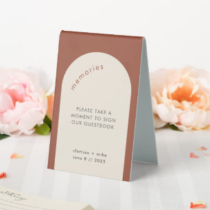 Geometric Arch Terracotta Please Sign Guestbook