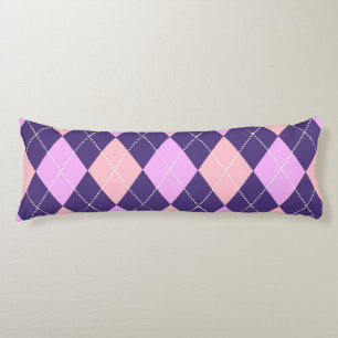 Geometric Argyle Blue Purple Y2K Pattern Body Cushion