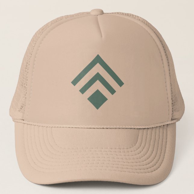 Geometric Arrow 02 - Ocean Green Trucker Hat (Front)