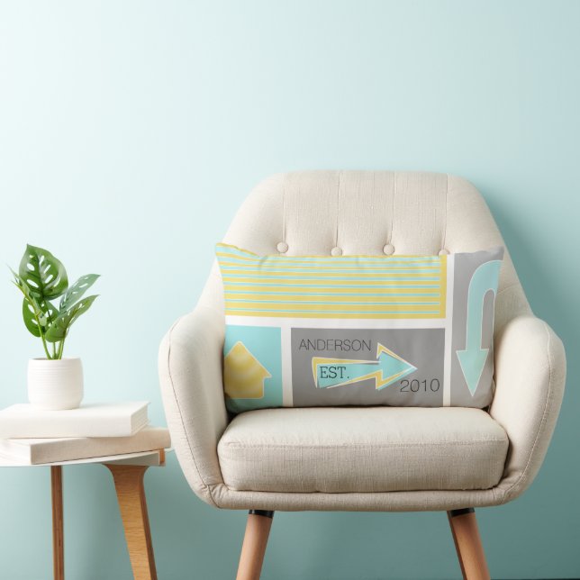 Geometric Arrow Abstract Pattern Lumbar Cushion (Chair)