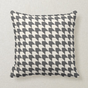 Geometric Arrow Pattern Charcoal Grey and Cream Cushion