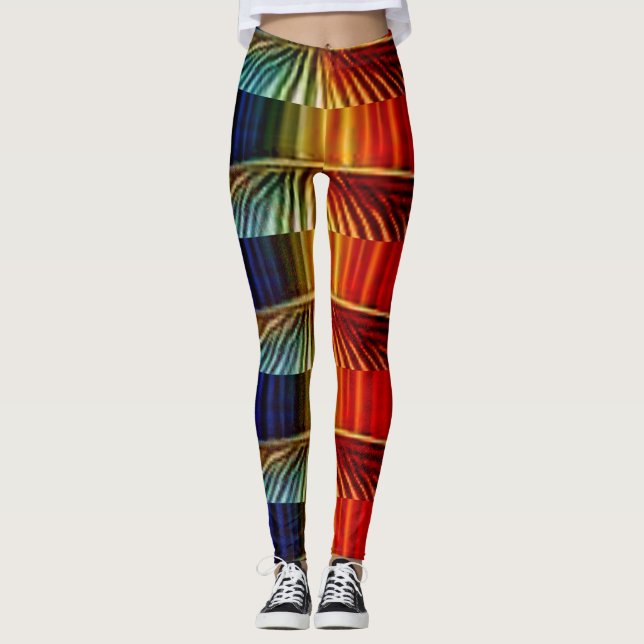 geometric art abstract seamless leggings (Front)