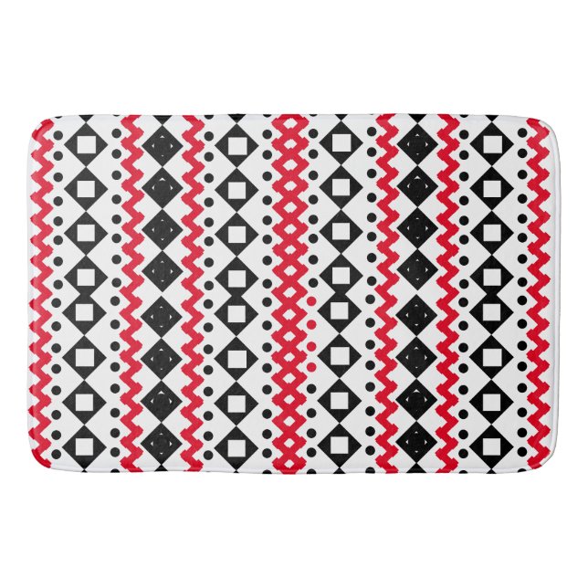 Geometric Art Black and White sample design Bath Mat (Front)