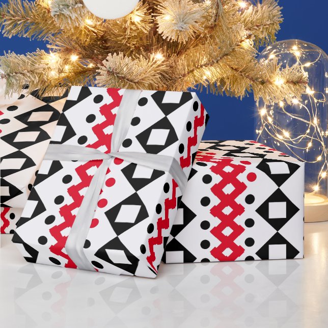Geometric Art Black and White sample design Wrapping Paper (Holidays)