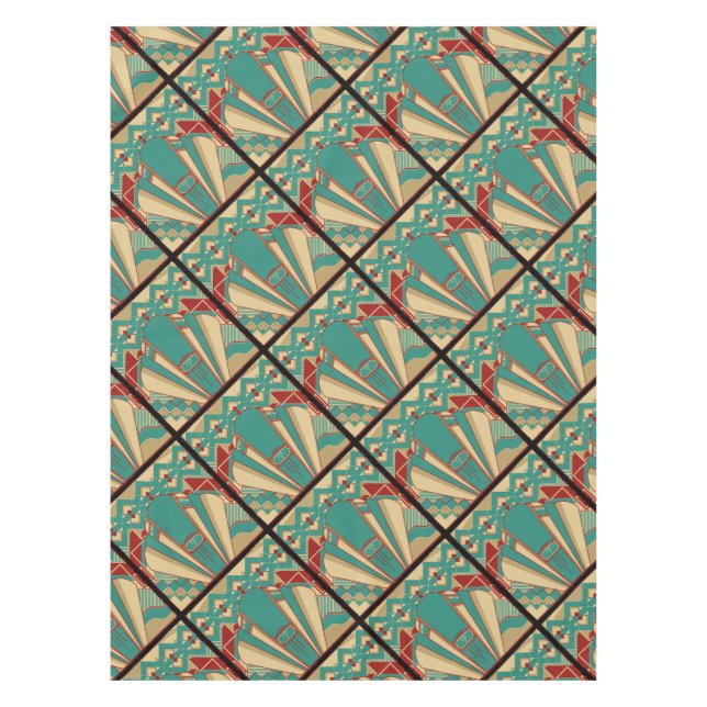 Geometric Art Deco Design Tablecloth (Front)