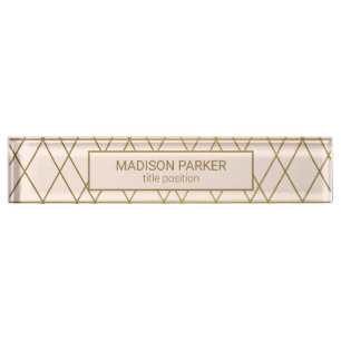 Geometric Art Deco Lines Nameplate