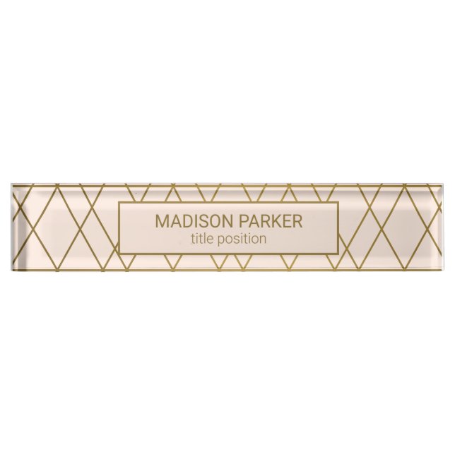 Geometric Art Deco Lines  Nameplate (Front)