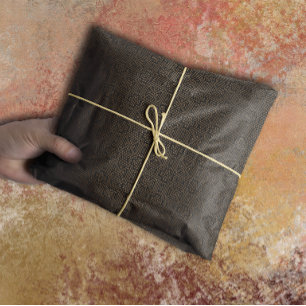 Geometric Art Deco Pattern   Black Bronze Tissue Paper