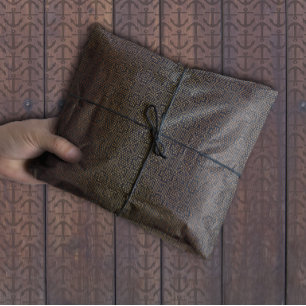 Geometric Art Deco Pattern Navy Blue Gold Tissue Paper