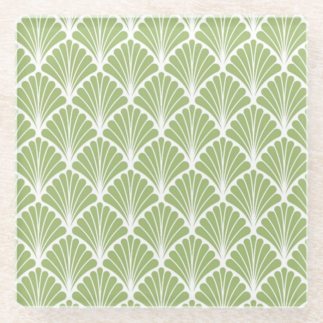 Geometric Art Deco, seamless pattern Glass Coaster (Front)