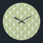 Geometric Art Deco, seamless pattern Large Clock<br><div class="desc">Seamless Geometric Art Deco Pattern. Abstract Vintage floral background. Appreciate the artistic beauty of a geometric Art Deco pattern with a touch of vintage floral elegance. Admire the intricate beauty of a geometric Art Deco pattern, accented with vintage floral details. pattern, deco, nouveau, leaf, background, abstract, illustration, flower, texture, decor,...</div>
