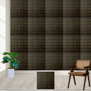 Geometric Art Deco Tile - Black and Gold