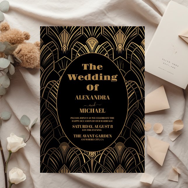 Geometric Art Deco Wedding Invitation (Creator Uploaded)