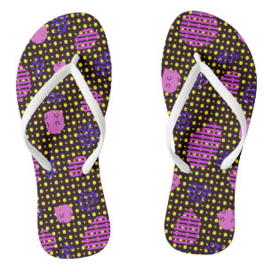 Geometric art flip flops