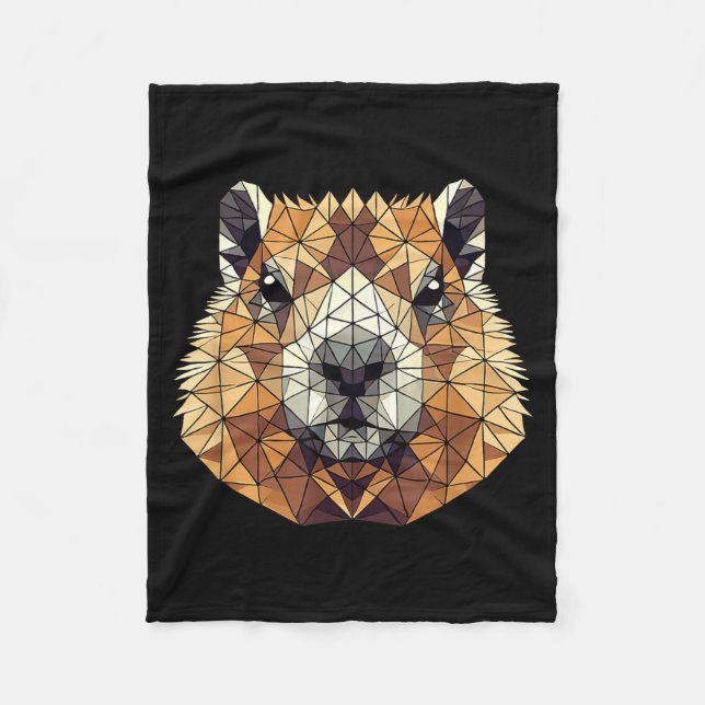 Geometric Art Groundhog Groundhogs  Fleece Blanket (Front)