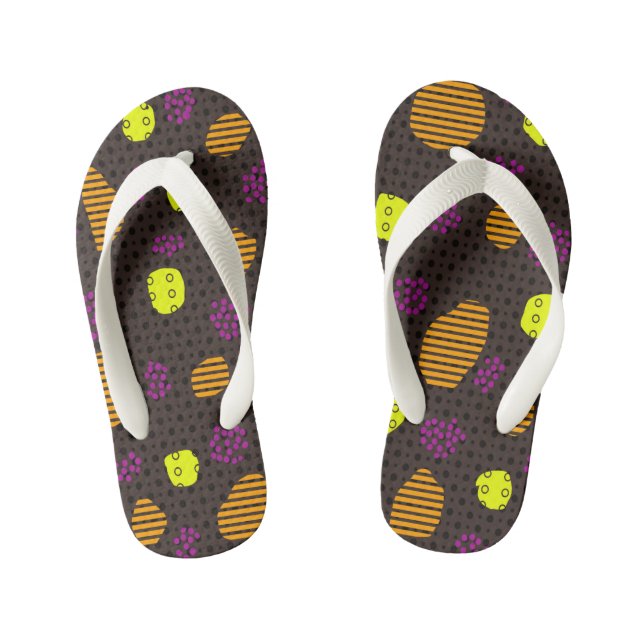 Geometric art kid's flip flops (Footbed)