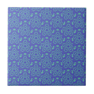 Geometric art purple turquoise tile