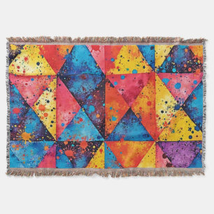 Geometric Art: Vibrant Chaos Throw Blanket