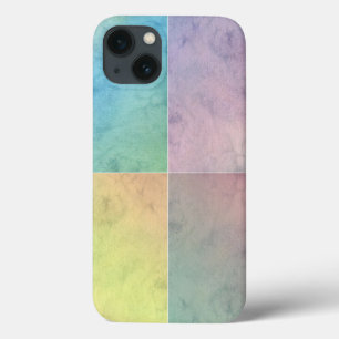 Geometric Art Watercolor Squares Colourful Pastel iPhone 13 Case