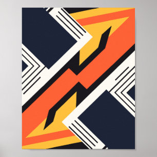 Geometric Art with Bold Contrasting Colors  Poster