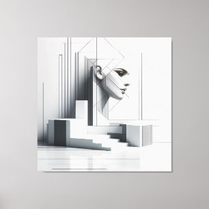 Geometric Ascending Profil Canvas Print