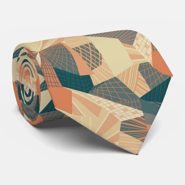 Geometric Autumn Fields Neck Tie (Rolled)