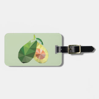 Geometric avocado luggage tag
