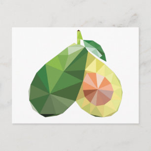 Geometric avocado postcard