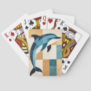 Geometric Azure Leap Playing Cards
