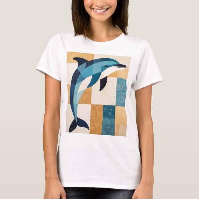 Geometric Azure Leap T-Shirt (Front)
