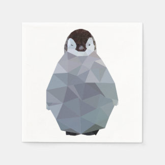 Geometric Baby Penguin Print Napkin