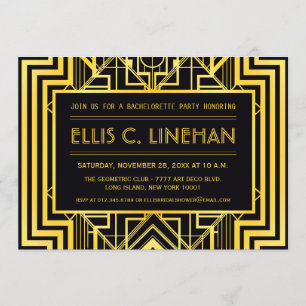 Geometric Bachelorette Party Shower Invitations