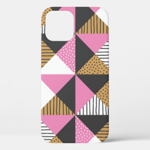 Geometric background. Abstract vintage illustratio iPhone 12 Case