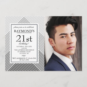 Geometric Background Photo Invitation