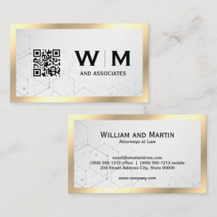 Geometric Background QR CODE Business Card