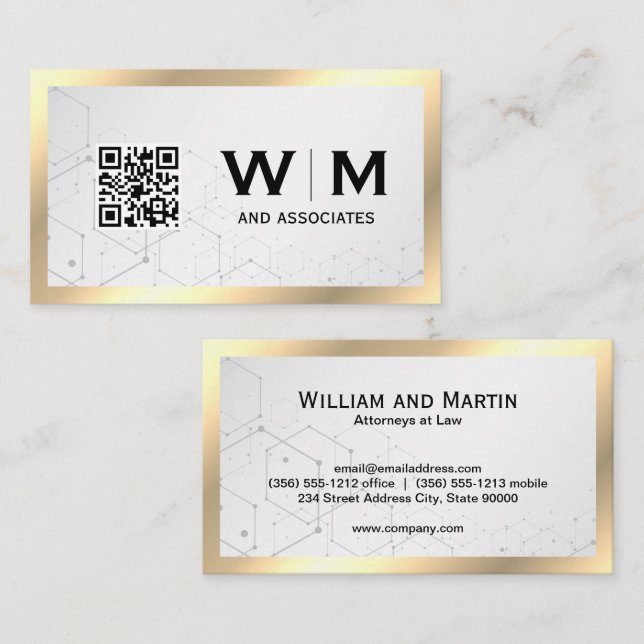Geometric Background | QR CODE Business Card (Front/Back)