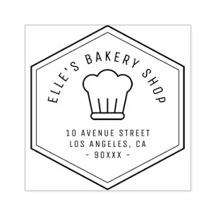 geometric bakery business address rubber stamp
