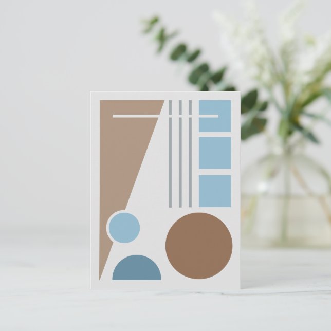 Geometric Balance Abstract Design Postcard (Standing Front)
