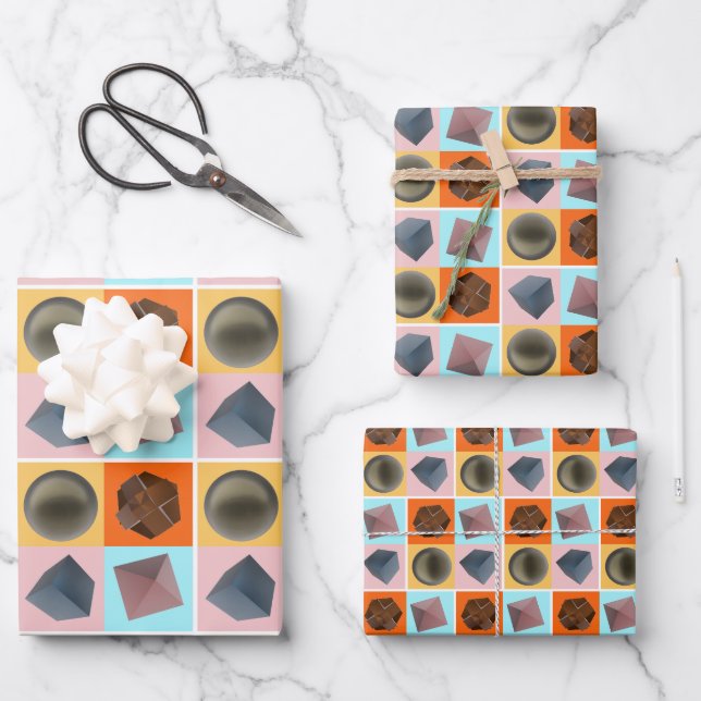 Geometric balance wrapping paper sheet (Front)